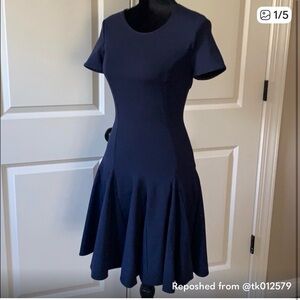 Classic Navy Fit-and-Flare Dress - Women